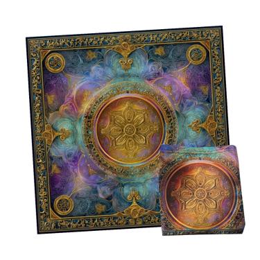 Imagem de Kit Leitura de Tarô Toalha Mandala Cigana e Bolsa Esotérica