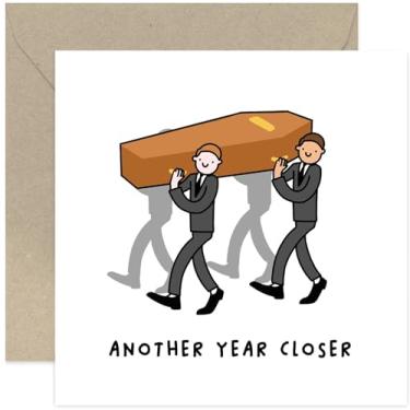 Imagem de Cartões de aniversário divertidos de piada de velhice para ele ou ela - Over the Hill Cartões de aniversário de humor - Cartão de aniversário de piada de funeral de caixão - Para pai irmão tio mãe tia