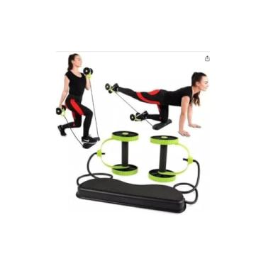 Imagem de Aparelho de Exercícios para Emagrecer e Malhar em Casa, 44 Exercícios, 6 Níveis, Verde com Preto, 41x5x5cm