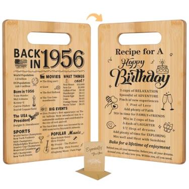 Imagem de Presentes de aniversário de 70 anos para mulheres e homens, Back In 1955 e receita para um feliz aniversário, presente de tábua de corte dupla face para ela, ideias de presentes de 70 anos, presentes