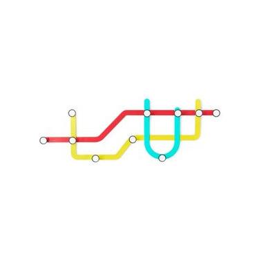 Imagem de Cabideiro Parede Subway Multi Colorido Umbra