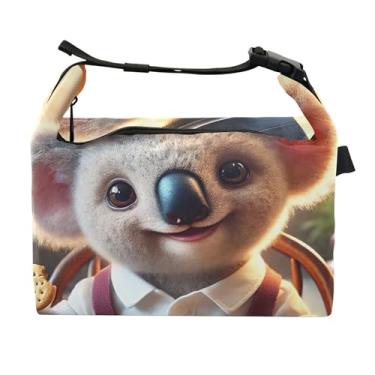 Imagem de TSENQUE Lancheira fofa de animais coala para mulheres com alça de ombro lancheira para trabalho linda bolsa isolada rosa para adultos