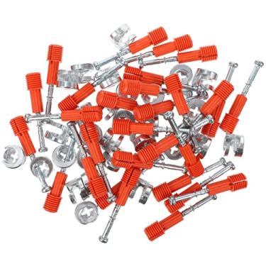 Imagem de TEHAUX 30 conjuntos de conectores de câmera de armário com parafusos de bloqueio de móveis para conexões de canto estáveis. Design excêntrico de roda para fácil instalação em estantes de livros