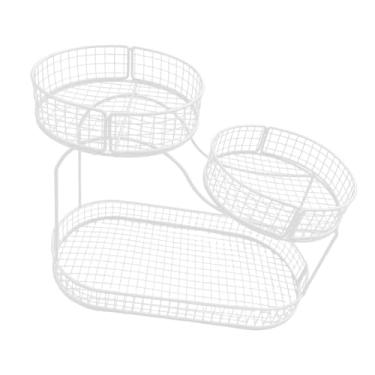 Imagem de KiBcsLic Fruteira/Cesto para de Cozinha, Suporte de Arame Metálico para Frutas, Porta-Veículos Multiuso para Cebola, Pão, Frutas, Despensa e Festas, White a