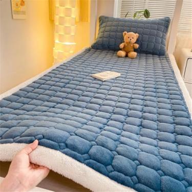 Imagem de Colcha de veludo cor leite para cama tamanho king, capa de colchão acolchoada, protetor de colchão lavável, lençol tamanho queen, 10, 120x200cm, 1 peça