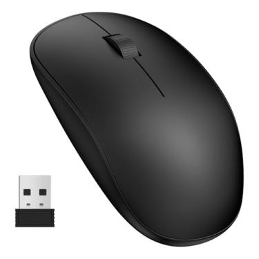 Imagem de Mouse sem fio para laptop, mouse para jogos, mouse de computador, mouse sem fio de 2,4 G com nano receptor USB A com clique silencioso para PC/MacOS/iPad/Linux/Desktop/Chromebook, botão óptico
