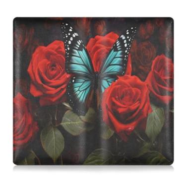 Imagem de CEBUGI Borboleta com suporte para registro de carro e seguro de carro, porta-luvas, carteira para organizador de documentos, 12,5 x 24 cm