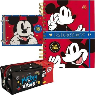 Imagem de Kit Caderno Smart Porta Fichas E Estojo Mickey Dac