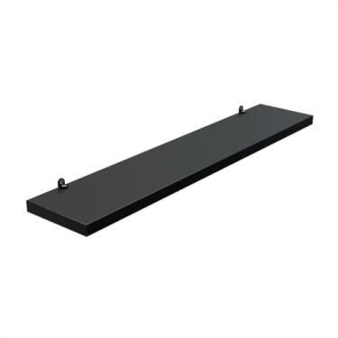 Imagem de Prateleira Preta 50x10 Com Suporte Flutuante Mdf Preto Cozinha Quarto Banheiro Sala