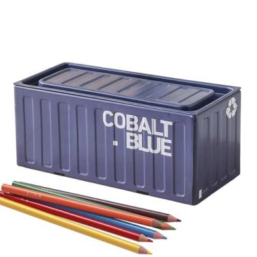 Imagem de Caixa De Lápis De Metal | Ferro Portátil Multifuncional Antiferrugem Decoração de Escritório - Caixas de Armazenamento com Tampa | Para Rapazes Raparigas Jovens Adolescente Viagem Casa Quarto