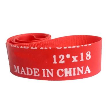 Imagem de ZJchao Tira de Aro de Bicicleta Vermelho PVC Forro de Pneu Com Cobertura Completa Proteção Anti Punção Almofada do Tubo Interno para Bicicleta (12 pol.)