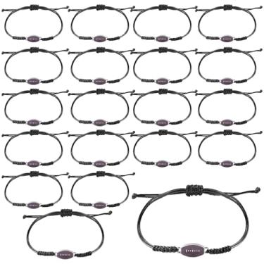 Imagem de 20 pulseiras esportivas ajustáveis, pulseiras de lembrancinhas de festa esportivas, berloque, bola de tênis, basquete, futebol, beisebol, para presentes