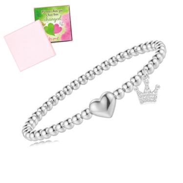 Imagem de Covanlumci Pulseira de amizade Elphaba Galinda para mulheres, pulseiras combinando para casais, pulseiras elásticas com contas BFF, presentes para fãs, joias modernas, com coroa chapéu de bruxa