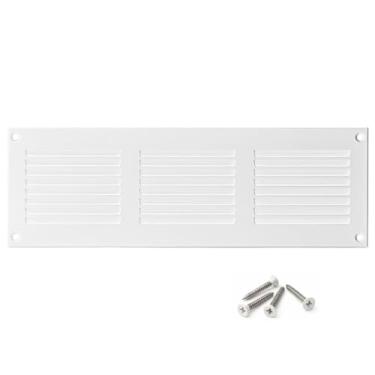 Imagem de ABOUT VENT Tampa de ventilação de 25,4 x 5 cm (abertura do duto) - Capas de ventilação brancas para parede e teto - grade de retorno de metal - Registro de saídas de ar HVAC AC para uso interno e