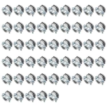 Imagem de MAKERELE Pacote com 50 conectores de cabo tipo braçadeira de 3/8 polegadas - Listado pela UL - Liga de zinco durável - Ideal para conduíte metálico - Braçadeiras de arame de caixa elétrica de metal