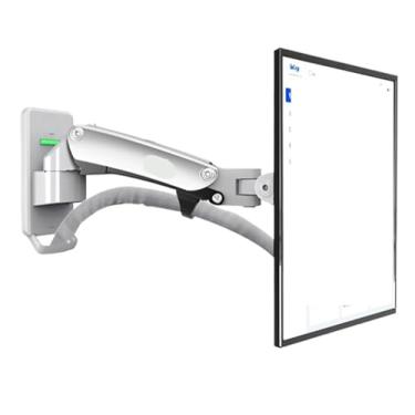 Imagem de Suporte de braço de alumínio F120 com mola a gás de 17 a 27 polegadas para TV LCD (cinza prateado)