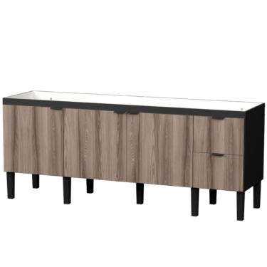 Imagem de Gabinete Em Madeira Colibri Cor Preto E Tamarindo Para Pia De 2,00 Metros Com 3 Portas E 2 Gavetas - P101150 - Cozimax