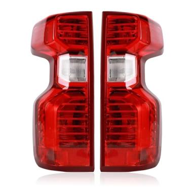 Imagem de Julypanda Lanternas traseiras de para-choque traseiro compatíveis com Chevy Silverado 2019-2025 1500 2500HD 3500HD LH+RH Luz de freio de lente vermelha