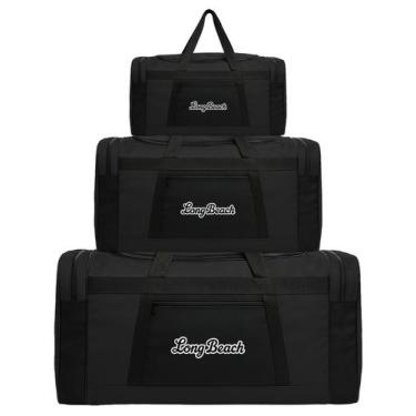 Imagem de Kit 3 Bolsas Sacolas De Viagem Esportiva Tamanhos - Preto - Yins