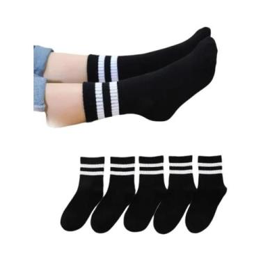Imagem de Meias De Algodão Listradas Para Meninos E Meninas, 5 Pares, Primavera,