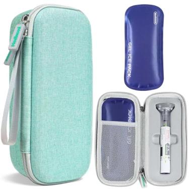 Imagem de Estojo térmico portátil de viagem para 2 canetas injetoras Zepbound ou Mounjaro, estojo de viagem Tirzepatide aprovado pela TSA com 2 pacotes de gelo reutilizáveis, organizador de medicamentos EVA