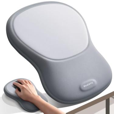 Imagem de Meatanty Mouse pad com descanso de pulso, suporte de pulso ergonômico para mouse, acessórios de computador, tapete de mouse de mesa, espuma viscoelástica macia, alívio da dor nas mãos, almofada