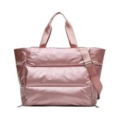 Imagem de AXPTI Bolsa de ioga feminina bolsa de ginástica esportiva grande viagem ombro zíper armazenamento bolsas femininas molhadas secas bolsas (rosa)