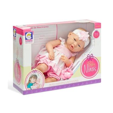 Imagem de Brinquedo Boneca Baby Ninos em Plástico Vinil 37,5cm com Acessórios Ch
