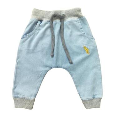 Imagem de Calça De Bebê E Infantil Jeans Básica Saruel Clara Com Bolso e Bordado