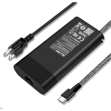 Imagem de Carregador de laptop USB C de 90 W adequado para Dell Latitude 5420 5520 7420 5400 7300 7389 5430 5530 7430 7390; Dell XPS 13 12 9320; Precision 5530 2 em 1 carregador rápido tipo C cabo de