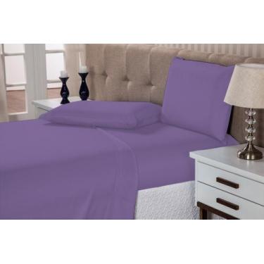 Imagem de Jogo de cama casal 4 peças com elástico 150 fios otima qualidade hotel