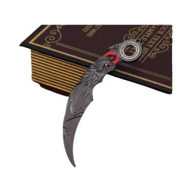 Imagem de Faca Karambit Garra Dourada Dragão Azul Artesanato Em Metal Ornamento 