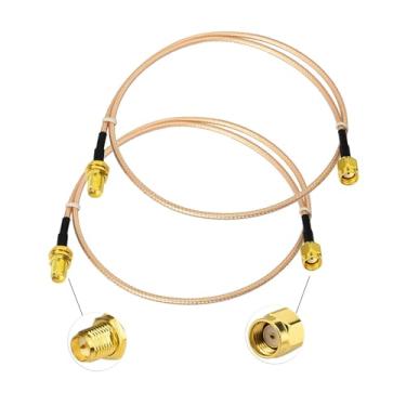 Imagem de SZSAUTO Cabo de extensão de antena WiFi 60 cm 61.0 cm (pacote com 2) anteparo RP-SMA macho para cabo fêmea RP-SMA para roteador WiFi, câmera IP, mini PCI Express PCIE, adaptador de placa de rede PCIE