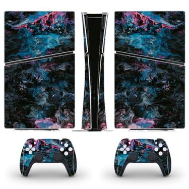 Imagem de Adesivo protetor de vinil para PS5 Slim Skin para console de jogos e controle (para Slim Digital)