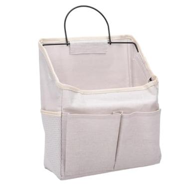 Imagem de ZJchao 2 Peças de Cesto Suspenso, Organizador Suspenso, Saco de Armazenamento de Parede, Armário à Prova de água, Organizador de Bolsos de Tecido de Linho Com Ganchos para Sala de (Bege)