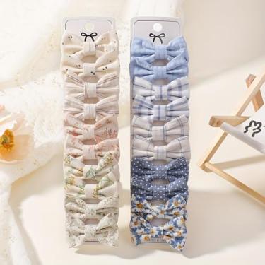 Imagem de 20 peças de grampos de cabelo pequenos para bebês meninas 3,6 cm - 5,6 cm mini conjunto de presilhas antiderrapantes totalmente forradas artesanais laço flor acessórios de cabelo para recém-nascidos