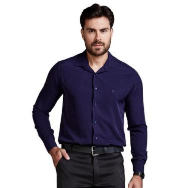 Imagem de Camisa Social Masculina Slim Manga Longa - Daze Modas, Marinho, M