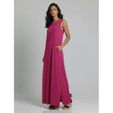 Imagem de Vestido Longo Aveloz Viscolycra Soltinho com Bolso Fucsia