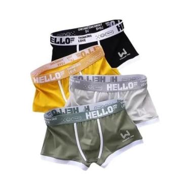 Imagem de Shorts Boxer Masculinos De Algodão 4 PCS 2024 Confortáveis Respirável 