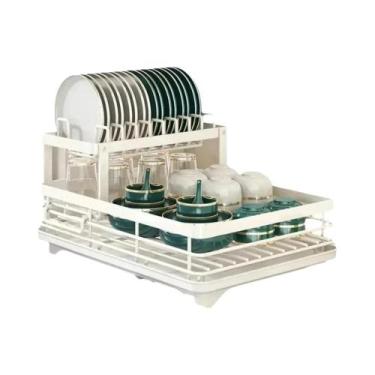 Imagem de Escorredor De Louça Ajustável De 2 Níveis, Organizador De Utensílios D