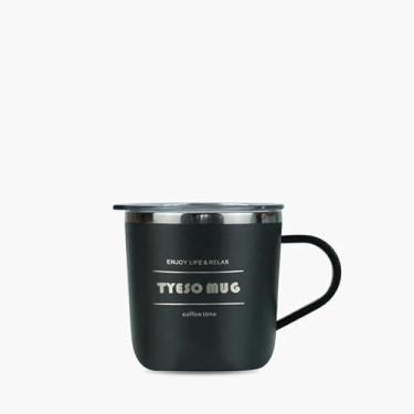 Imagem de TYESO - Mini Copo Térmico de Café 260ml, Caneca de Café e Xícara de Chá em Aço Inoxidável, adequado para uso Doméstico e em Viagens. (Preto)