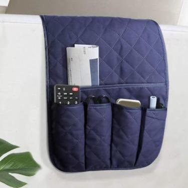 Imagem de Yosoo Health Gear Organizador de Apoio de Braço para sofá Bolsa de Armazenamento Lateral de sofá Bolsa Suspensa de Bolso Multicamadas para Controle Remoto Óculos de Telefone Revistas Com (89x33cm)