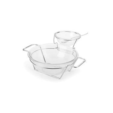 Imagem de Saladeira Forma Andrea com molheira e colher: Elegância e praticidade para servir saladas 3 Litros