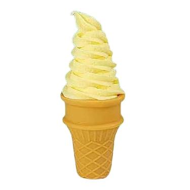 Imagem de Wswqop Casquinha de Sorvete, Modelo de Sorvete Artificial, Decoração de Bolo, Jogo de Faz de Conta, Brinquedo Comestível, Modelo de Sorvete de Simulação para, AMARELO, Tamanho real