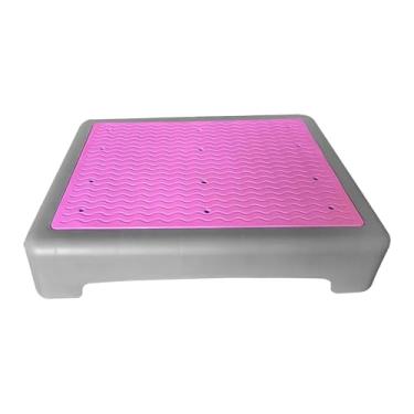 Imagem de Ｂｅｓｇａ Banqueta plataforma com degrau antiderrapante para uso ao lado da cadeira ou cama de idosos, Rosa Cinza
