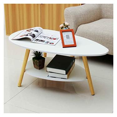 Imagem de Mesas de café de madeira, mesa de canto para sala de estar, sofá, decoração triangular, mesa de chá, móveis para casa, escritório, branco