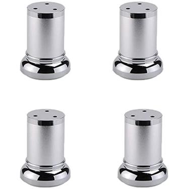 Imagem de Conjunto de 4 pernas de mesa de liga de alumínio ajustáveis para móveis conjunto de 4 pernas de sofá, armários de TV, mesa de café, armário de cozinha, pés de substituição, altura ajustável, base