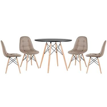 Imagem de Loft7, Kit - Mesa Eames 90 cm + 4 cadeiras Eames Botonê