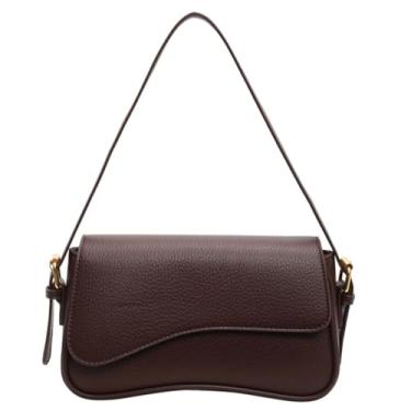 Imagem de NLAIOUSL Bolsa feminina de ombro simples, bolsa mensageiro de couro PU, bolsa de compras, bolsa transversal retrô para outono e inverno