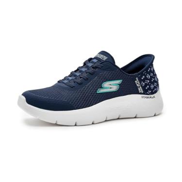 Imagem de Skechers Tênis feminino Go Walk Flex Lily Rose Hands Free Slip-ins, Azul marino, 43